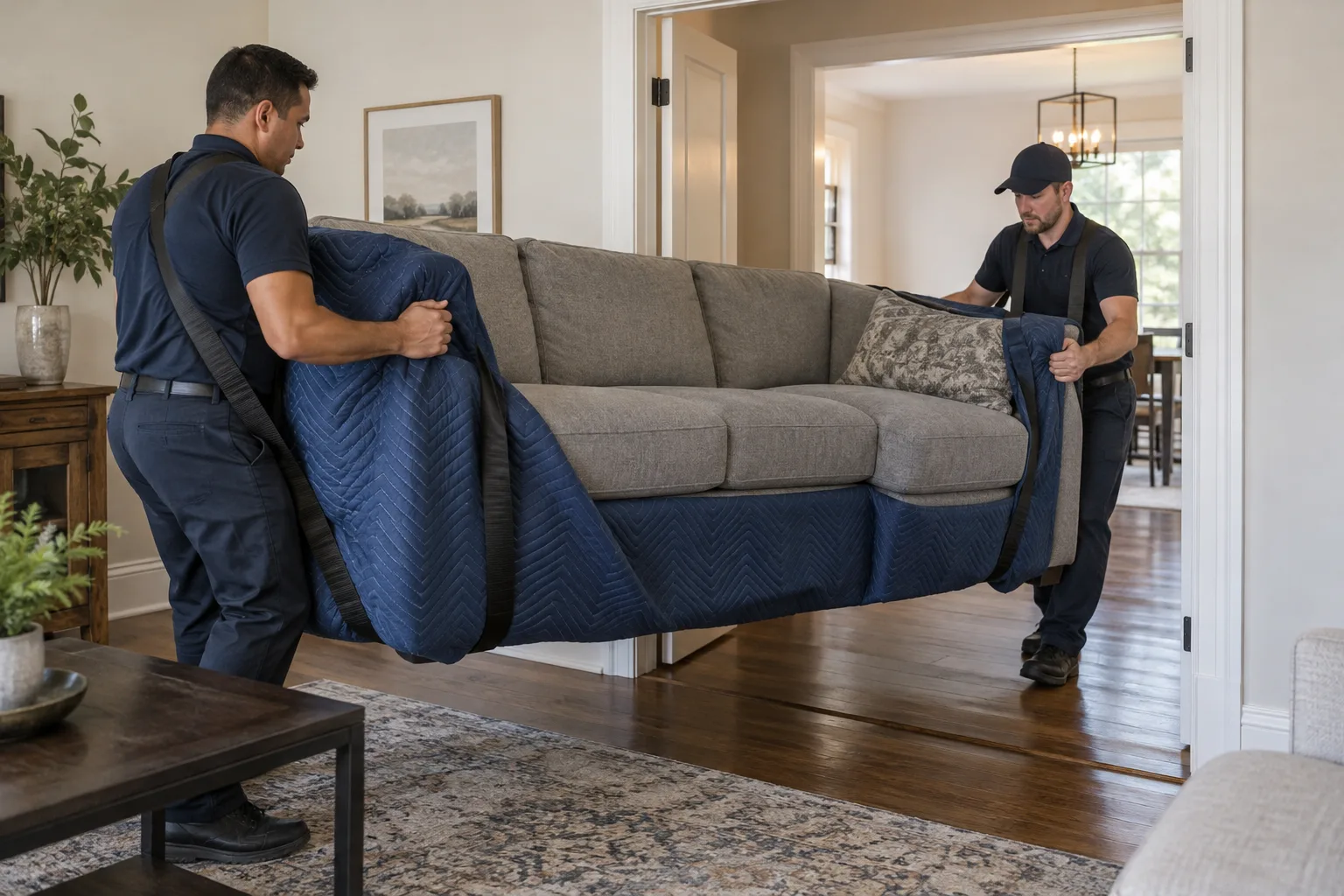 couch & sofa removal being prepared or completed